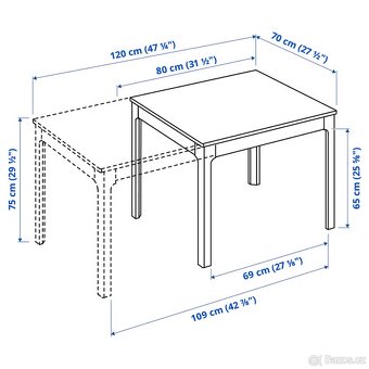 IKEA EKEDALEN Rozkládací stůl, hnědá, 80/120x70 cm - 5
