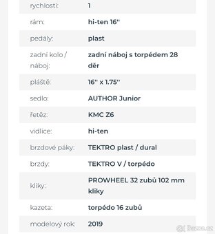 Dětské kolo 16” Author Orbit - 5