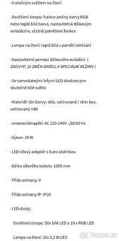 Stojací lampa LED 24W, RGB a dálk.ovládání, PC 1.300,- - 5