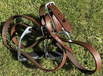 Třmenové řemeny hnědé se třmeny-komplet - 5