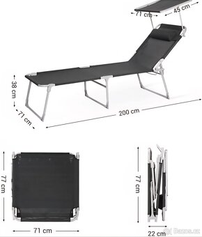 NOVÉ ZAHRADNÍ SKLÁDACÍ- POLOHOVACÍ LEHÁTKO - 5