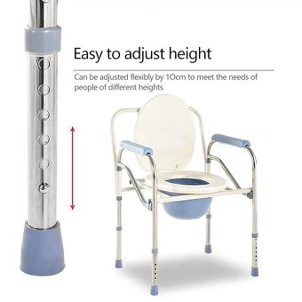 Seniorská toaletní židle, výškově nastavitelná - 5