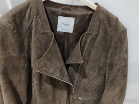 Dámský kožený semišový khaki křivák zn Mango - 5