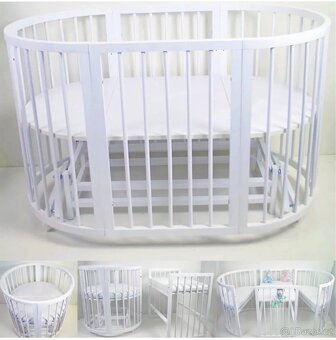 dětská kulatá bílá postel transformátor 8v1 - 5