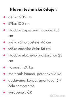 Zvýšená postel 90x200 - 5