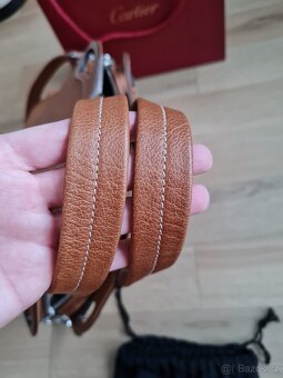 Cartier Marcello koňaková kabelka přes rameno s popruhem XL - 5