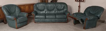 Kožená sedací souprava 3+1+1 s relax křeslem. - 5