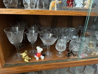 Broušené sklo, celé sady, skleničky, vázy - 5