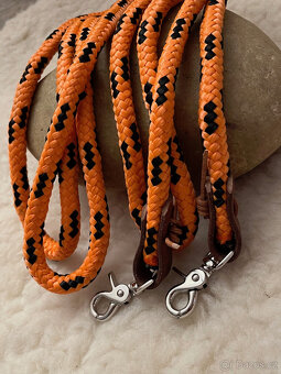Provazové otěže Orange Black - 5