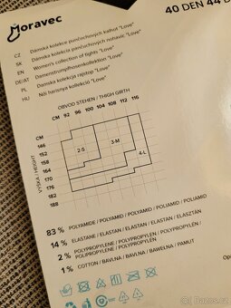 Nové dámské punčocháče Love zn. Moravec, vel. L - 5