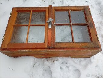 Dřevěné dveře, okno oboustranné - 5