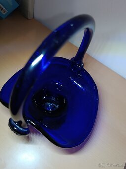 Skleněný košík - sklo cobalt modrý - 5