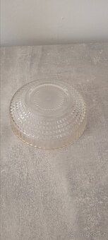 Staré lisované, kvalitni české sklo, 2× miska a sklenka - 5