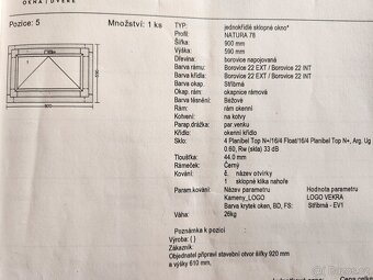 Prodám eurookna Vekra - 5