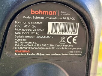 Prodám elektrokoloběžku Bohman Urban Master 70 - 5