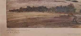 Obraz originál litografie Fusek Otto " Žampach " - 5