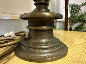 Stará TĚŽKÁ mosazná stolní lampa - 5