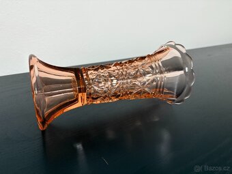 Váza Art deco - růžové sklo - 5