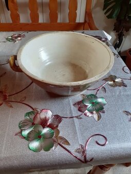 Starožitna kameninova velká mísa dratkovana - 5
