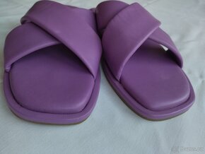 Letní nízké pantofle Kate Gray, fialová kůže, vel. 42 - 5