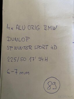 BMW ORIG ALU 5X120, 225/50/17 94H ZIMNÍ - Č 89 - 5