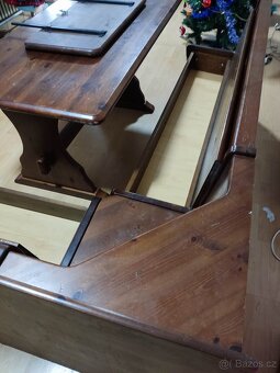 Stůl s Dřevěná rohová lavice - 5