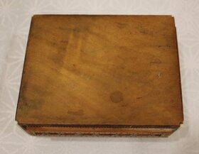 Stará dřevěná vyřezávaná krabička zdob. kostí - 5