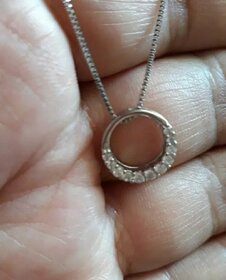 Dámský stříbrný náhrdelník třpytivý kroužek 925 nový 50 cm - 5