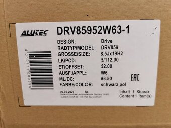 Škoda Kodiaq, Karoq alu kola R19 5x112 ET52 8,5J - 5