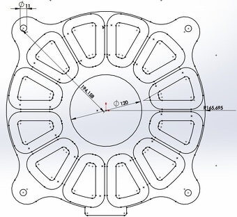Stator pro axiální generátor 1-2,5kw/300RPM - 5