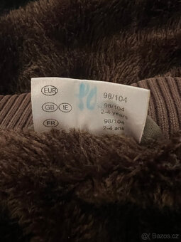 zimní bunda/kabátek s kožíškem vel. 98/104 - 5