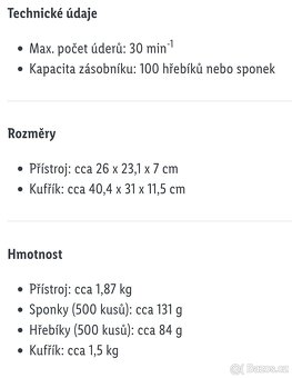 Aku sponkovačka Parkside V20 - 5