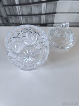 Ručně broušená křišťálová dóza - cukřenka - 5