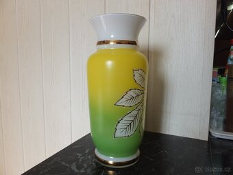 Starožitná krásná velká váza z opálového skla, výš. 28 cm. - 5