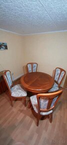 Stůl rozkládací jídelní a 4 židle - dřevo třešeň - 5