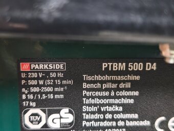 Prodám stolní vrtačku Parkside PTBM 500 W. - 5