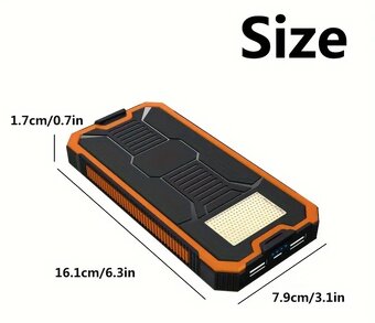 Solární powerbanka-nabíječka, 10.000mAh, 5V/2 x 2.1A - NOVÁ - 5