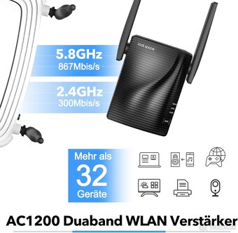 Wi-Fi opakovač /zesilovač Rockspace 5GHz / 2,4 GHz - 5