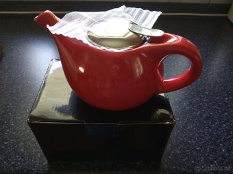 Velká váza, sklenička, čajový keramický set, květináč - 5