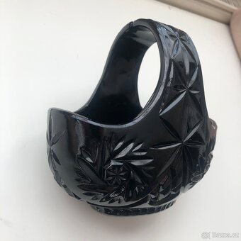 Černý broušený košík Bohemia - 5