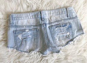 Zara džínové kraťasy trhane šortky džíny - 5