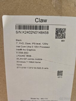 MSi Claw A1M-073SA + záruka - 5