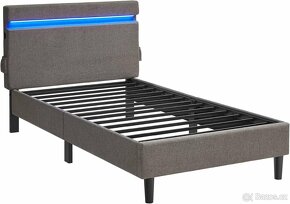 NOVÁ POSTEL S LED OSVĚTLENÍM BEZ MATRACE - 5