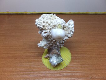 Retro dekorace s pravého mořského korálu a mušlí. - 5