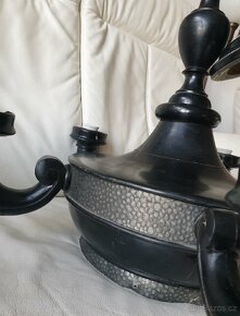 Starožitný lustr bez stínidel dřevo kov k renovaci - 5