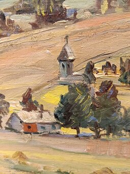 Obraz R. Banda, Vesnice, olej na plátně 65x79 - 5