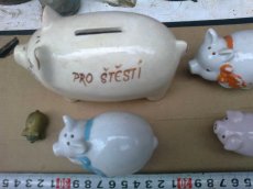 7 prasátek pro štěstí porcelán - 5