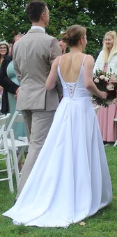 Svatební saténové šaty - 5