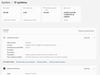 i5 8400, RX 5700 XT, 16GB Ram, 1TB SSD - 5