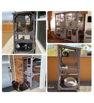 Velká voliéra, klec pro kočky a hlodavce, 80x80x180cm. - 5